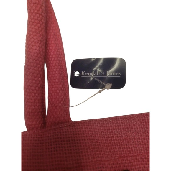 Kendall+James Hot Pink Natural Jute Shoulder Tote Bag with Sequin Beach Babe - Picture 6 of 8